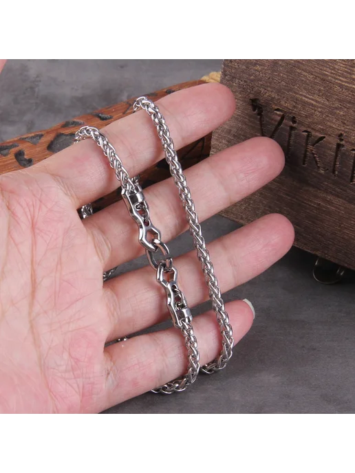 Vikings Jewelry Цепочка из нержавеющей стали silver color 70cm with box, серебристый