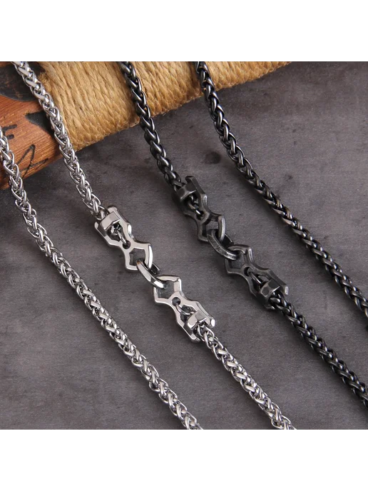 Vikings Jewelry Цепочка из нержавеющей стали silver color 70cm with box, серый, фото 2