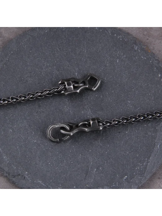 Vikings Jewelry Серебристо-черная цепочка из нержавеющей стали Vikings Jewel, черный, фото 5