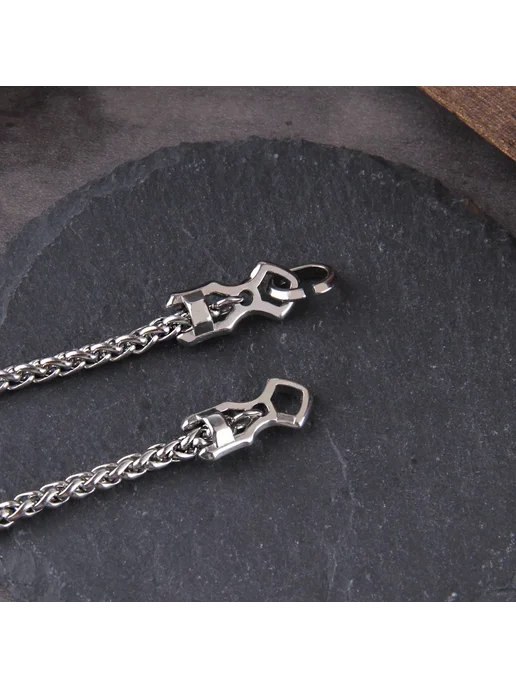 Vikings Jewelry Серебристо-черная цепочка из нержавеющей стали Vikings Jewel, черный, фото 7