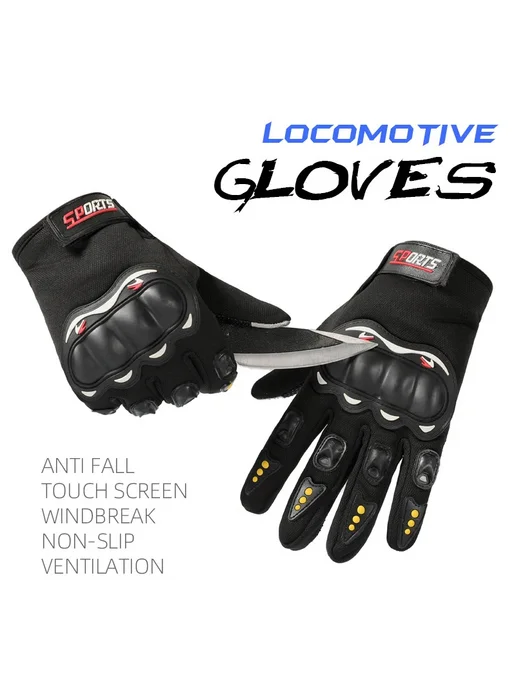 HKXY GLOVES Мужские мотоперчатки черные, защитные, летние, черный, фото 3