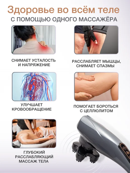TSOY Массажер электрический для похудения антицеллюлитный, серый, фото 4