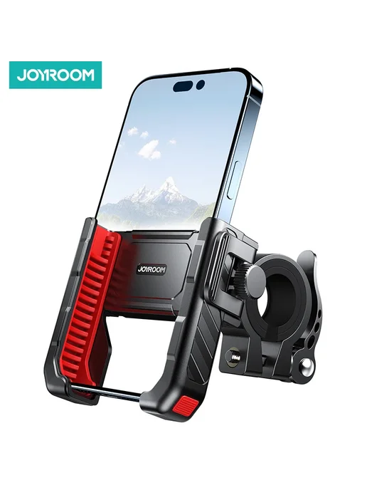 Joyroom 2024, велосипедный держатель для телефона, противоуд, красный, фото 2