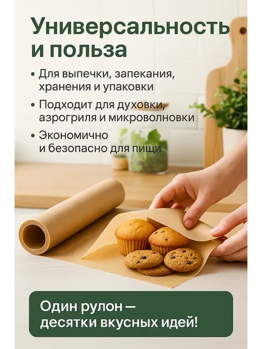 DomikaShop Бумага для выпечки в рулоне 38×8 м в рулоне, 38x8 м, фото 3