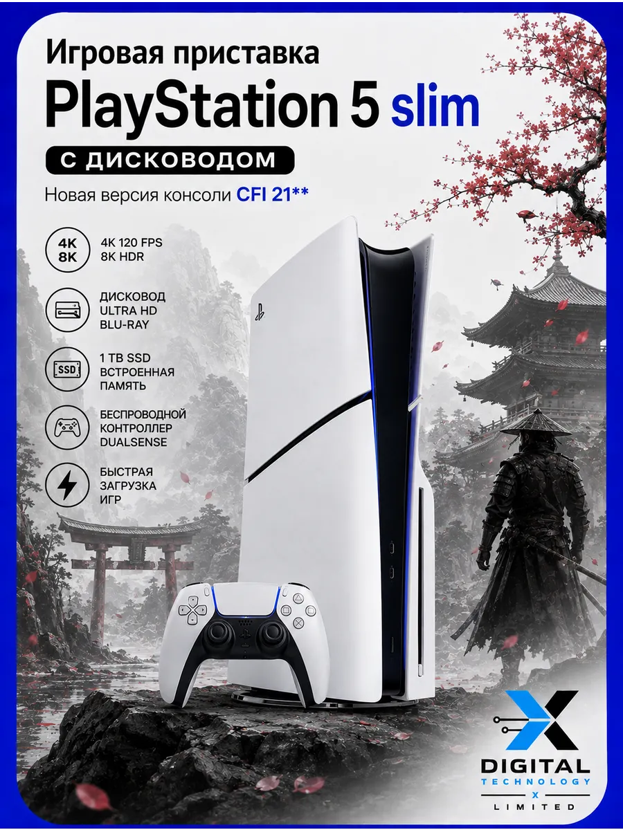 SONY Игровая консоль PlayStation 5 Slim с диcководом