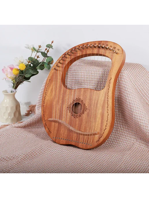 Нет бренда Портативная арфа из красного дерева 16 струн B118 7 string, красный, фото 3