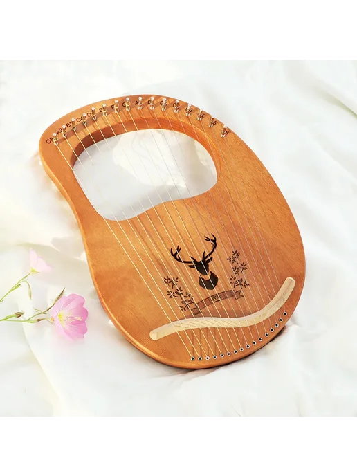 Нет бренда Портативная арфа из красного дерева 16 струн B118 7 string, красный, фото 4