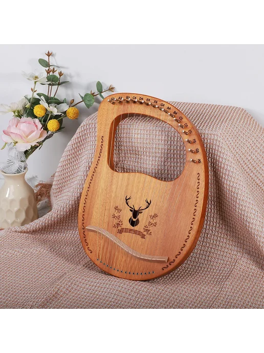 Нет бренда Портативная арфа из красного дерева 16 струн B118 7 string, красный, фото 6