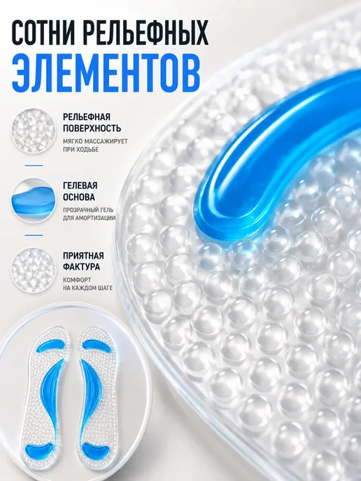 VASLINA Гелевые массажные стельки для комфорта при ходьбе, 2 шт, фото 2