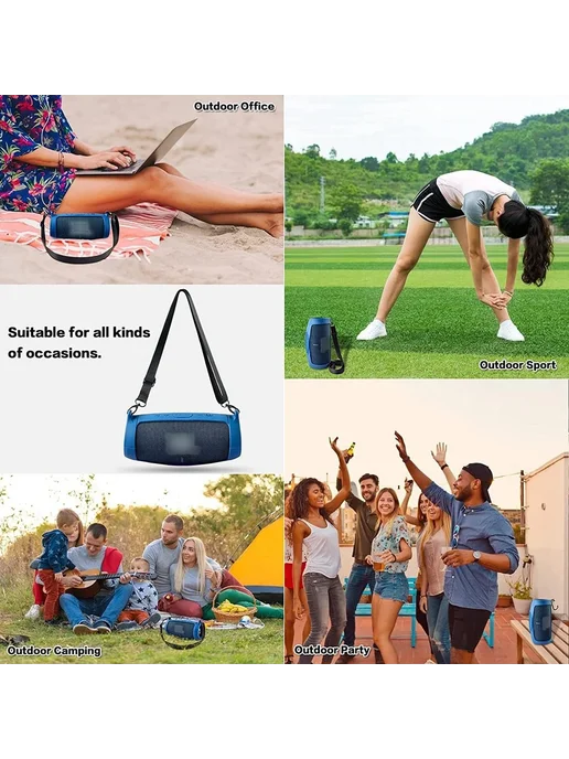 SZKOSTON Силиконовый чехол для JBL Charge 5, blue, синий, фото 3