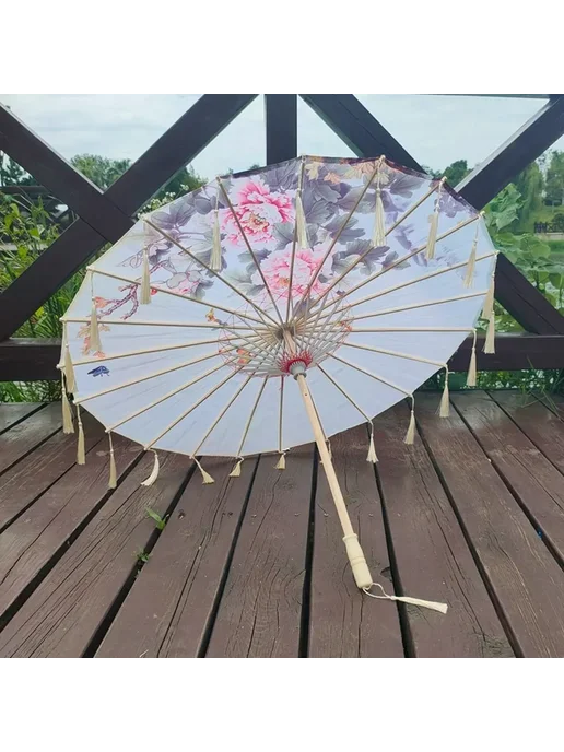 Нет бренда Зонт из бумаги 70cm 24к Массивная древесина, красный, фото 6