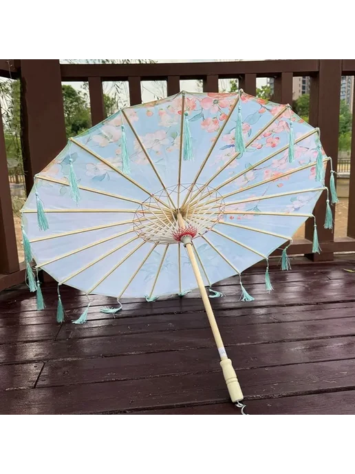 Нет бренда Зонт из промасленной бумаги 4-70cm 24к Массивная древесина, 205-70cm, фото 5