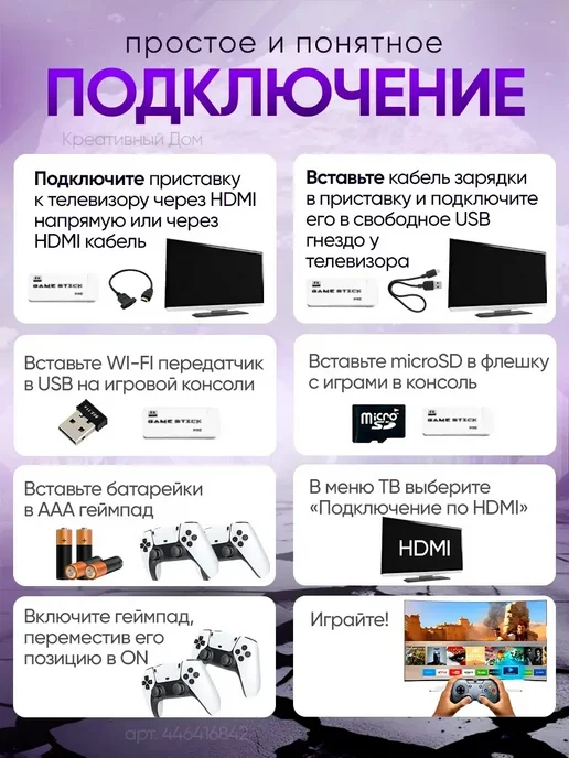 Игровая приставка Game Stick PRO M15 Русская верси, вариант, фото 6