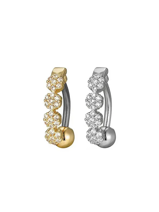 Нет бренда Кольца для пупка и колокольчика Titanium Bar X2054 14mm Мир, титан, фото 2