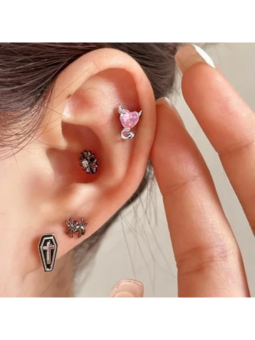 Нет бренда Серьги Plug & Tunnel уши Black 1.2X8mm, черный, фото 5