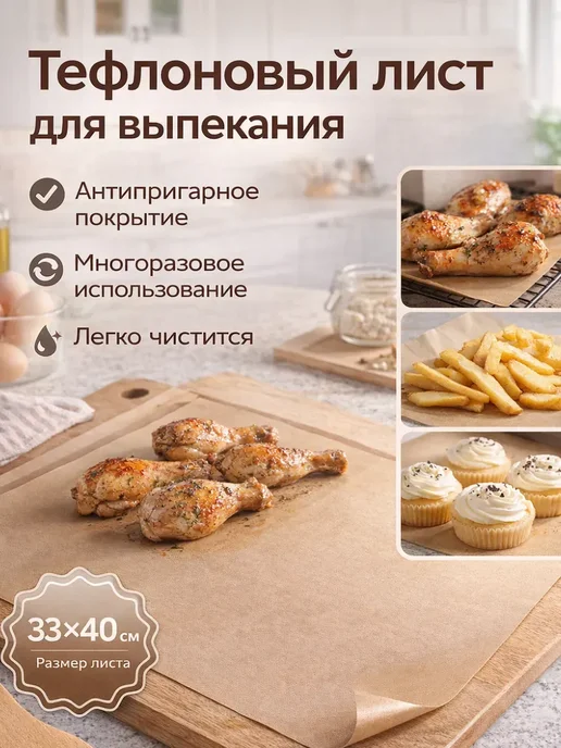 Ай0509 Коврик тефлоновый для выпечки 33×40 см, 33x40 см, фото 2