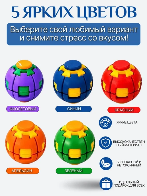 Игрушка антистресс 3D шар, желтый, фото 2