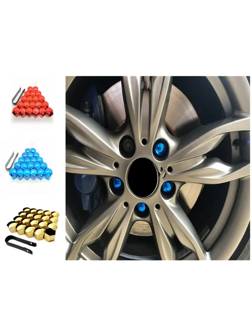 Нет бренда Крышки-заглушки для колесных болтов Ford Focus 19mm Красный, красный, фото 2