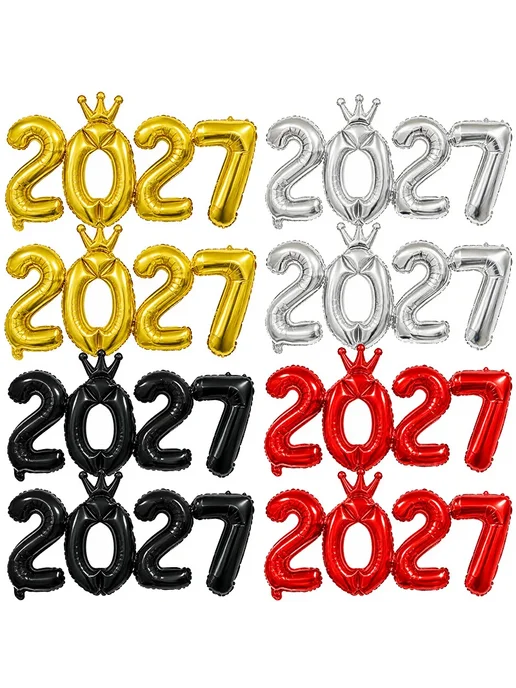 Нет бренда Фольгированные цифры 2027 для Нового года gold, серый, фото 2