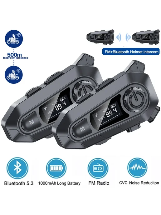 kebidumei Мотогарнитура Bluetooth 5.3 с FM-радио, Soft Microphone, вариант, фото 2