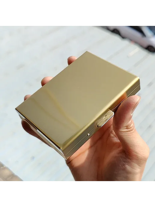 Нет бренда Металлический футляр для сигарет 4 шт. СЕРЫЙ, 4 шт, фото 3