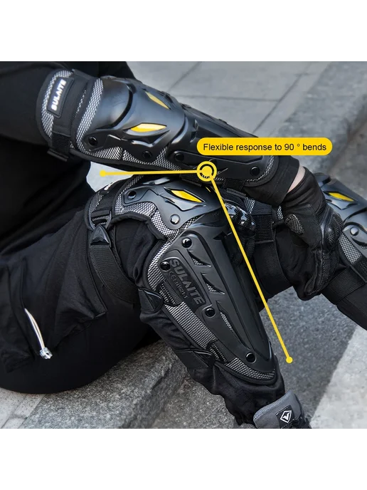 Нет бренда Мотозащита дышащие наколенники и налокотники Elbow Pad, черный, фото 7