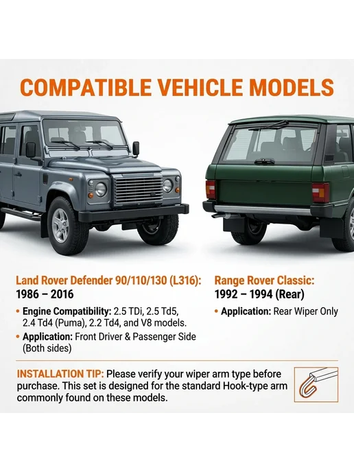 Нет бренда Комплект из 3-х щеток стеклоочистителя для Land Rover Defend, вариант, фото 4