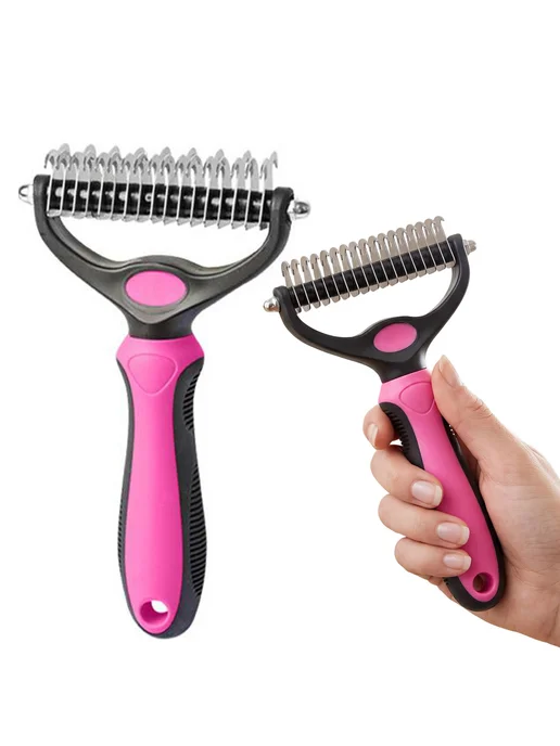 Расчёска для собак Easy Clean двойная, широка, для длинных и, вариант, фото 5