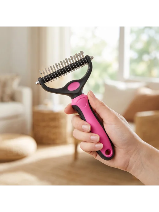 Расчёска для собак Easy Clean двойная, широка, для длинных и, вариант, фото 6