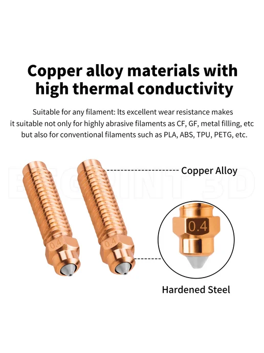 County Горячий конец принтера 0.2 B-imetal Copper, 0.2 B-imetal Copper, фото 3