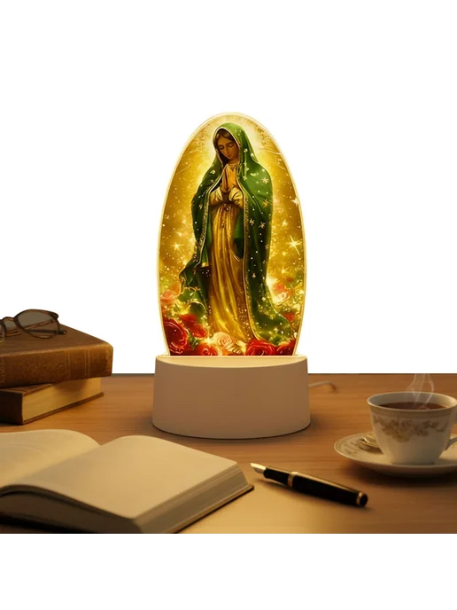 Лампа Guadalupe с молитвой, USB питание, подарок для мам, вариант