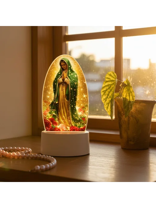 Лампа Guadalupe с молитвой, USB питание, подарок для мам, вариант, фото 5