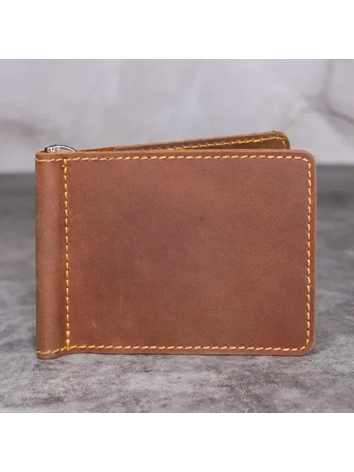 AIGUONIU Кошелек-Клипс из Кожи Crazy Horse Brown, черный, фото 2