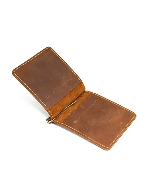 AIGUONIU Кошелек-Клипс из Кожи Crazy Horse Brown, черный, фото 4