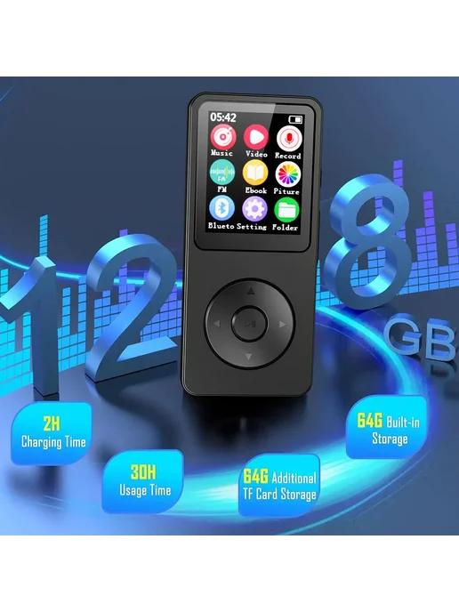 INMAS H96 MAX MP3-плеер 1.8 дюйма Красный, Red, черный, фото 4