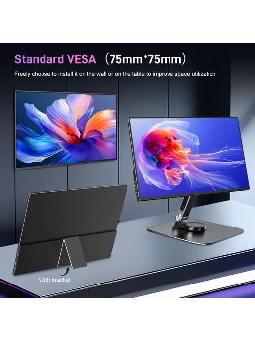 Howens 16-дюймовый портативный OLED-монитор 120 Гц 2K 1280p с USB-C, вариант, фото 5