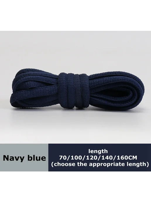 SMATLELF Шнурки плоские Navy blue 100cm, синий