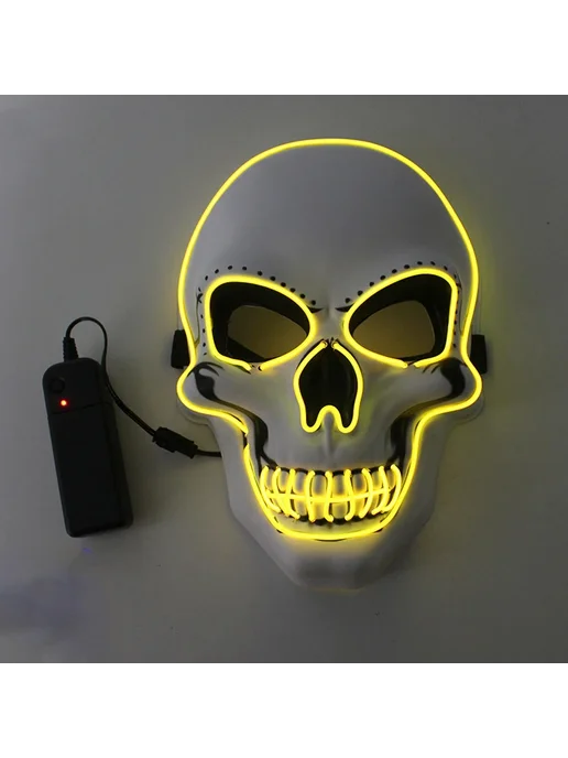 Нет бренда Светящаяся маска череп, Yellow, Черный, черный