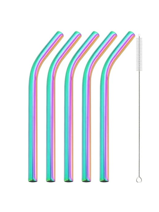 Zoseil 5 шт. разноцветные трубочки из нержавеющей стали 12mm, 5 шт