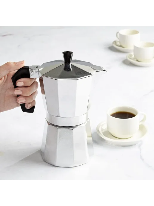 Кофейник мока 9 cups, 450ml, серебристый, 450 мл, фото 7