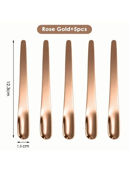 Нет бренда Набор из 5 кофейных ложек из нержавеющей стали 5pcs gold, коричневый
