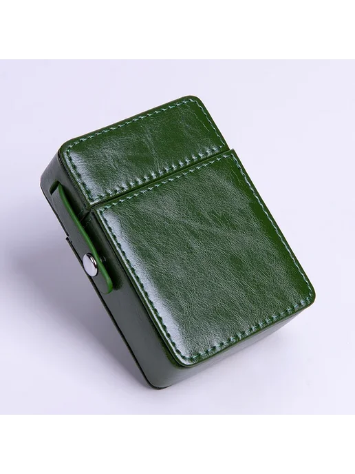 Нет бренда Кожаный портсигар зеленый для Zippo, зеленый