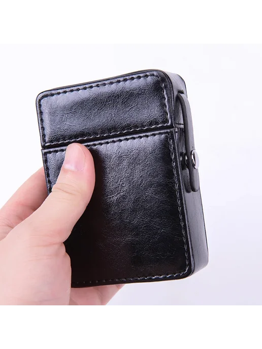 Нет бренда Кожаный портсигар зеленый для Zippo, зеленый, фото 4