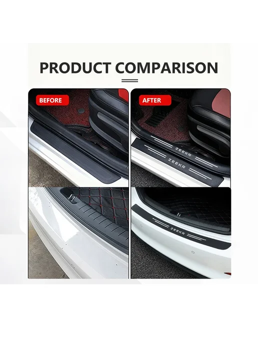 Нет бренда Накладка на порог карбон Zeekr SUV 001 doortrunk-5PCS-, 5 шт, фото 5