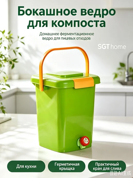 Компостер 15 л, 24.5x36 см, 24.5x36 см, 15 л, фото 3