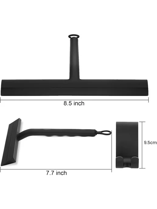 Нет бренда Силиконовый скребок для мытья окон Черный, Black with Holder, черный, фото 3