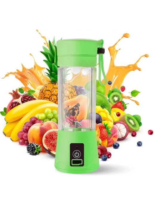 Нет бренда Портативный блендер Green USB Mini Electric Juicer, зеленый
