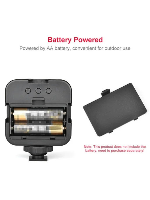 NVPONE Перезаряжаемый Накамерный Видеосвет 6500K Battery ver, черный, фото 4