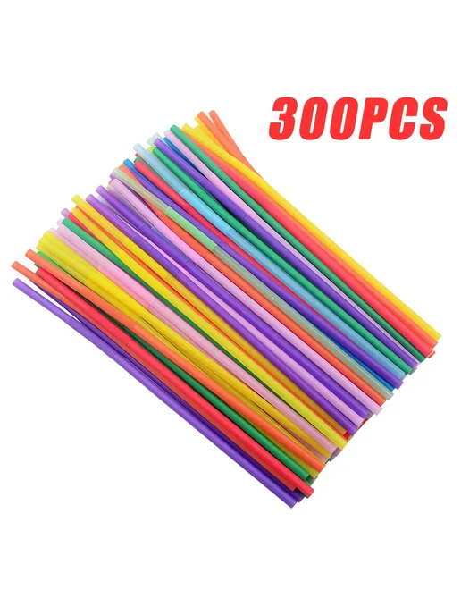 ZHILU Пластиковые соломинки 6x260 мм 6x260mm-300PCS, 6x260 мм, 300 шт