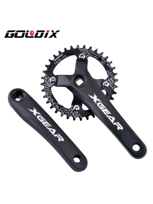 GOLDIX Шатун вело 170 мм черный Crank 34T, черный, фото 7